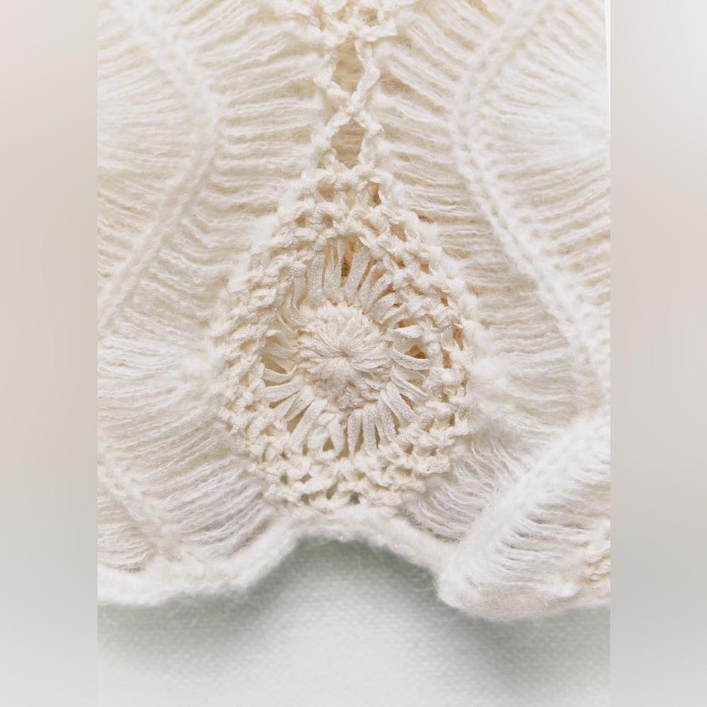 Zara crochet long sleeves short winter dress - Picture 9 of 12